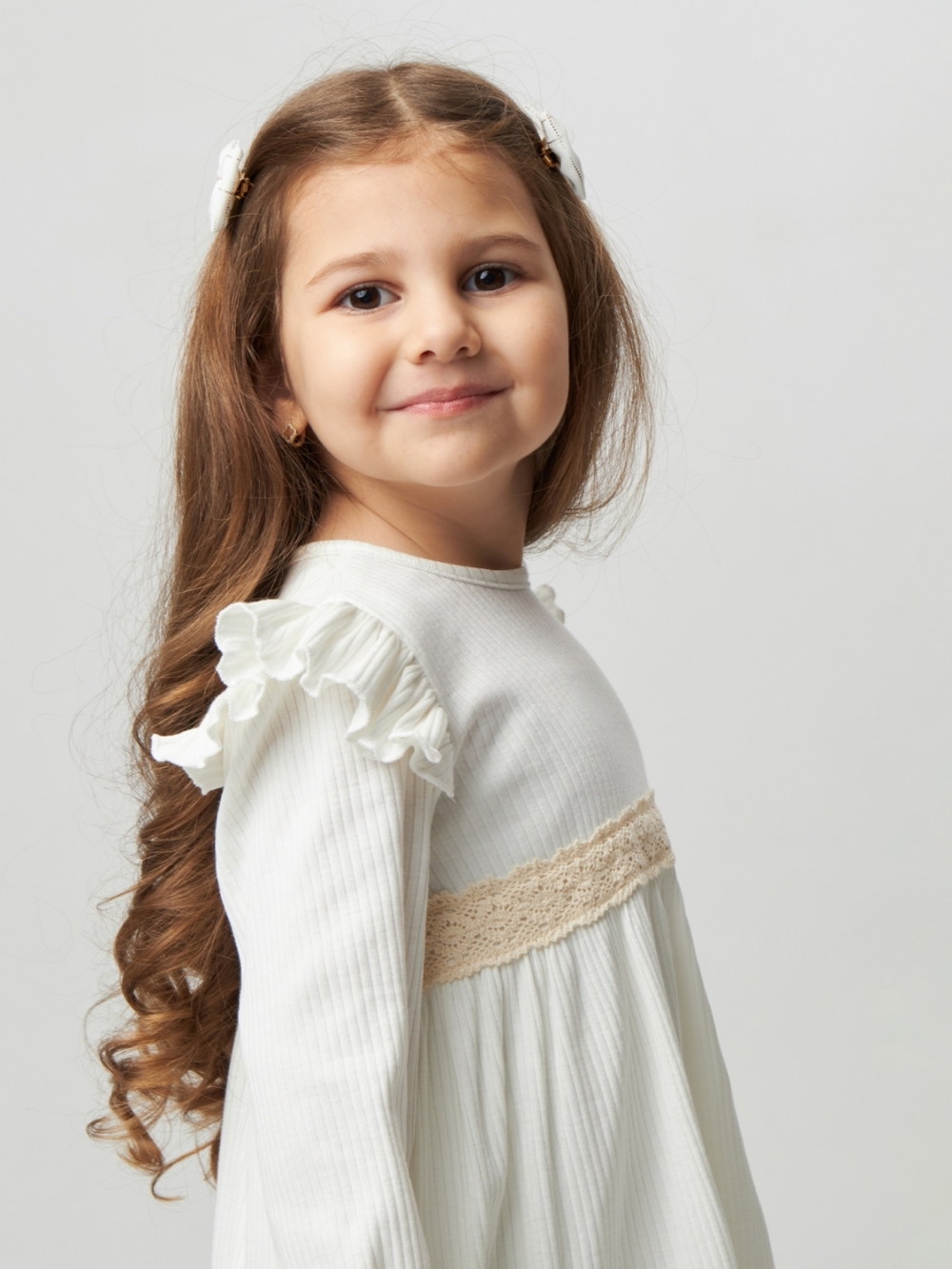 332. Платье детское из лапши, хлопок 100%, молочное, р. 74,80,86,92