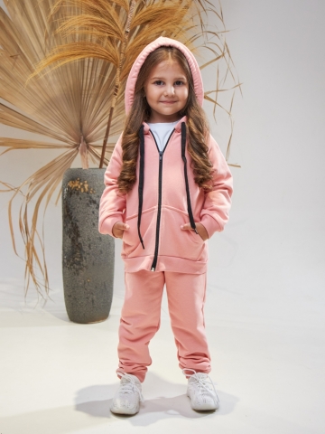 Купить оптом 328-ПЕР. Костюм детский  на молнии, персик, хлопок 65%, 35% ПЭ, 3-х нитка без начеса 80,86,92 в Озёрске