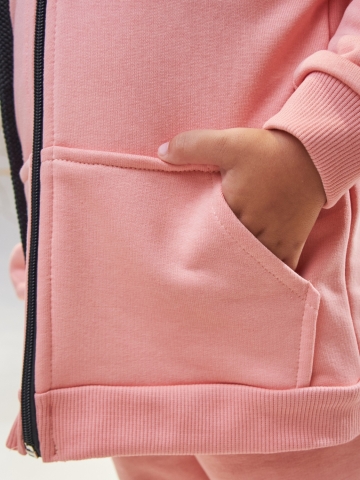 328-ПЕР. Костюм детский  на молнии, персик, хлопок 65%, 35% ПЭ, 3-х нитка без начеса 80,86,92